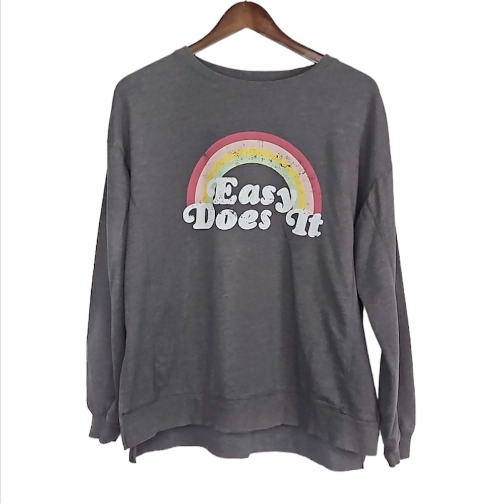 Wildfox Easy Does It Sommers Graphic Crew Neck Sweatshirt